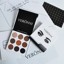 VERONNI долговечный матовый палитра теней для век 9 цветов полный размер бронзатор прессованный порошок в коробке DHL 120 шт/партия макияж
