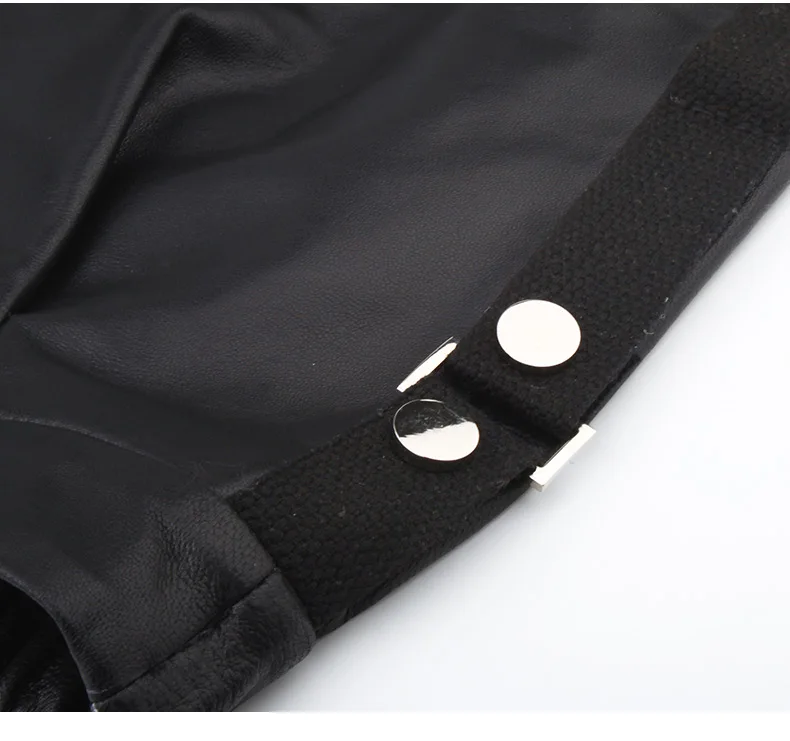 Кожаные шорты женские осенние модные овчины шорты из натуральной кожи боковые металлические заклепки лаконичные свободные черные шорты