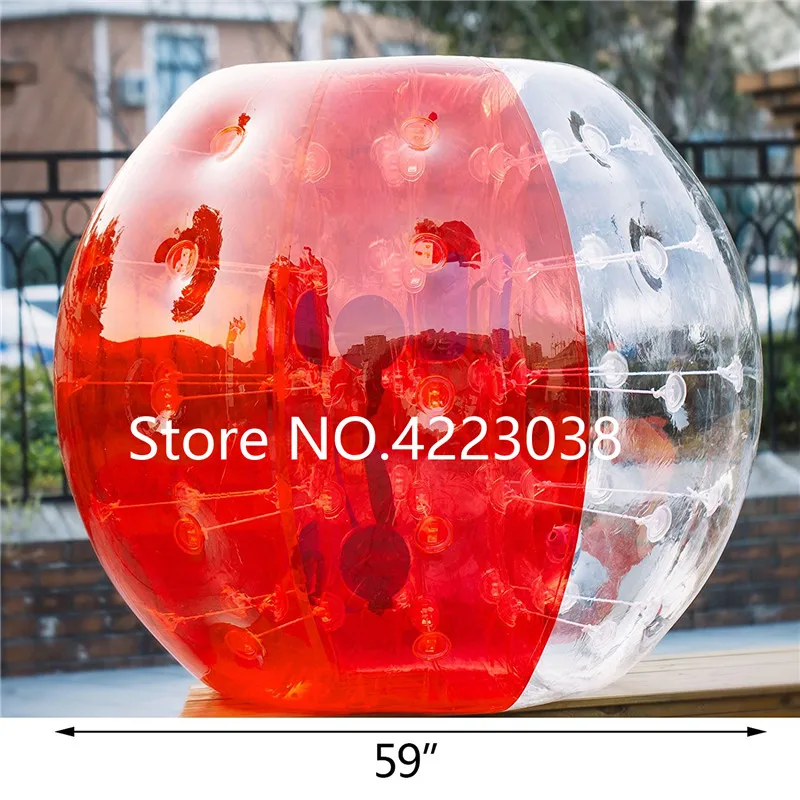 Взрослых 1,5 м красный и прозрачный мыльный пузырь из PVC пузырь Футбол шар-бампер для бампербола с ПВХ Материал