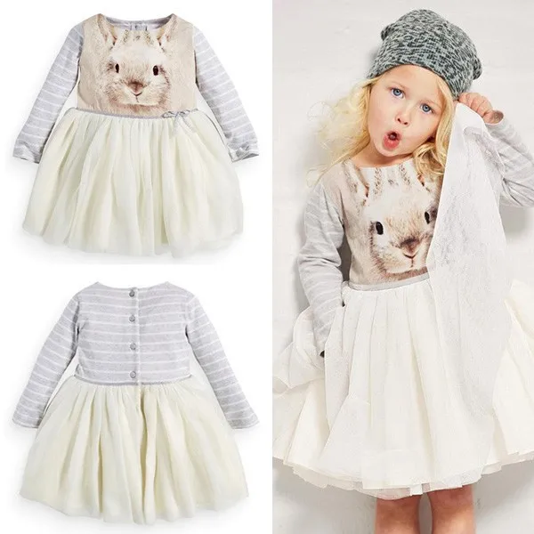 2015 New Girls Clothes Spring Autumn Children's long sleeved Dress