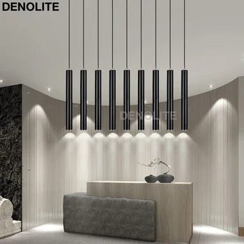 

Custom Dia5cm L28/48/60/68/80cm Metal Bar Pendant Lights 3/4W Led Pendant Lamp for Front desk Bar Hall Dining room Living room