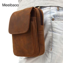 Мужской кожаный кошелек из натуральной кожи поясная сумка для телефона в стиле ретро дорожная маленькая поясная сумка ремень YD282