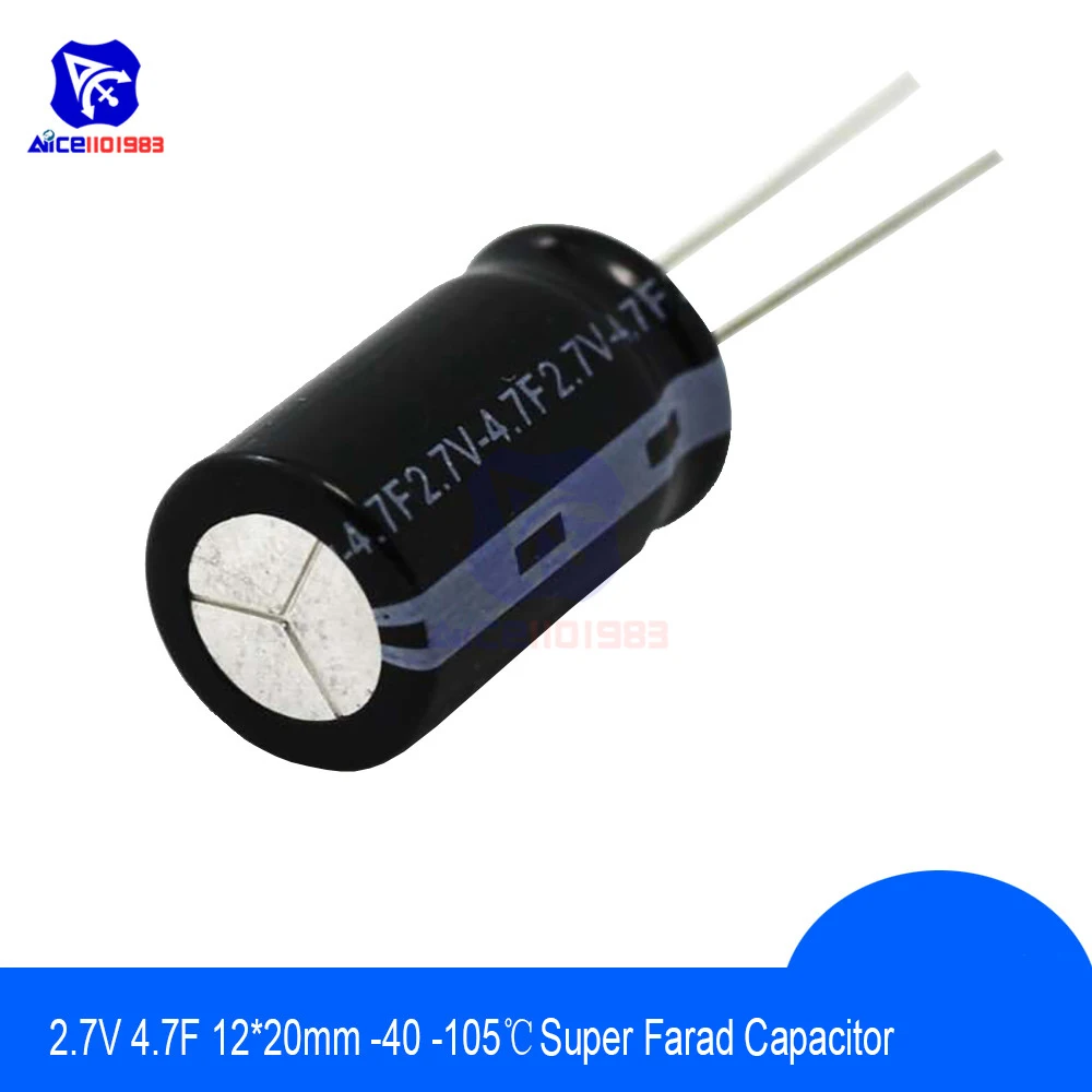 Супер фарад конденсатор 2,7 V 1-50F высокая частота низкая ESR 2 Pin супер конденсатор для автомобиля стерео динамик батарея