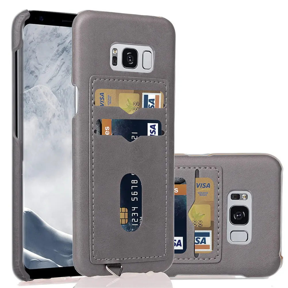 2-слойный деловой кредитный карман для Samsung Galaxy S10 S9 S8 S7 чехол с держателем ID-карты
