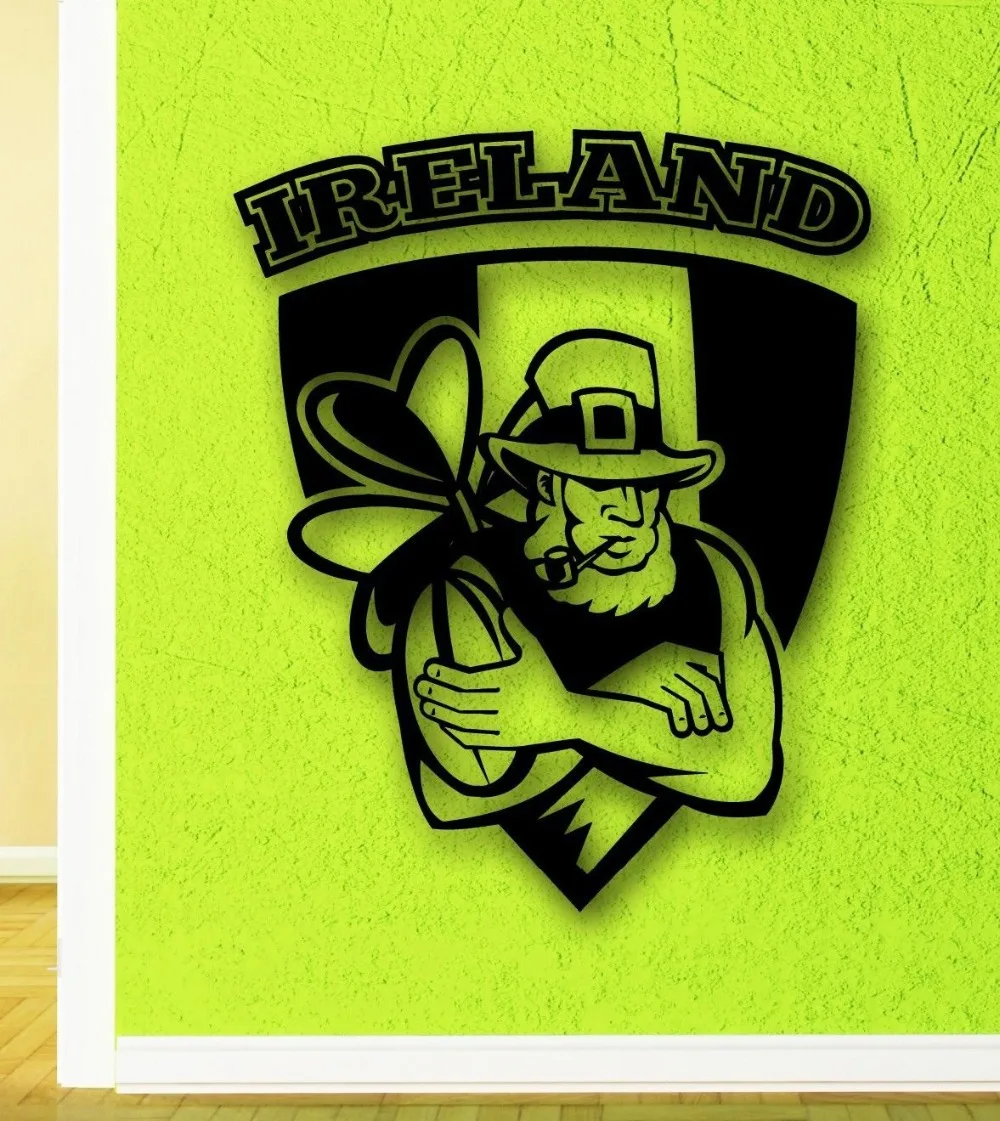 Wall Stickers Vinyl Decal Ireland Leprechaun Shamrock Irish Pubin Wall