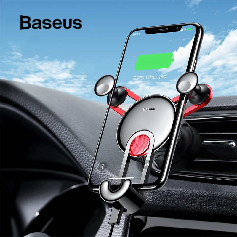 

Baseus Car Phone Holder Stand Support For iPhone X Max Xiaomi Mi9 Smartphone With Charging Cable For Car Charger Bracket Mount