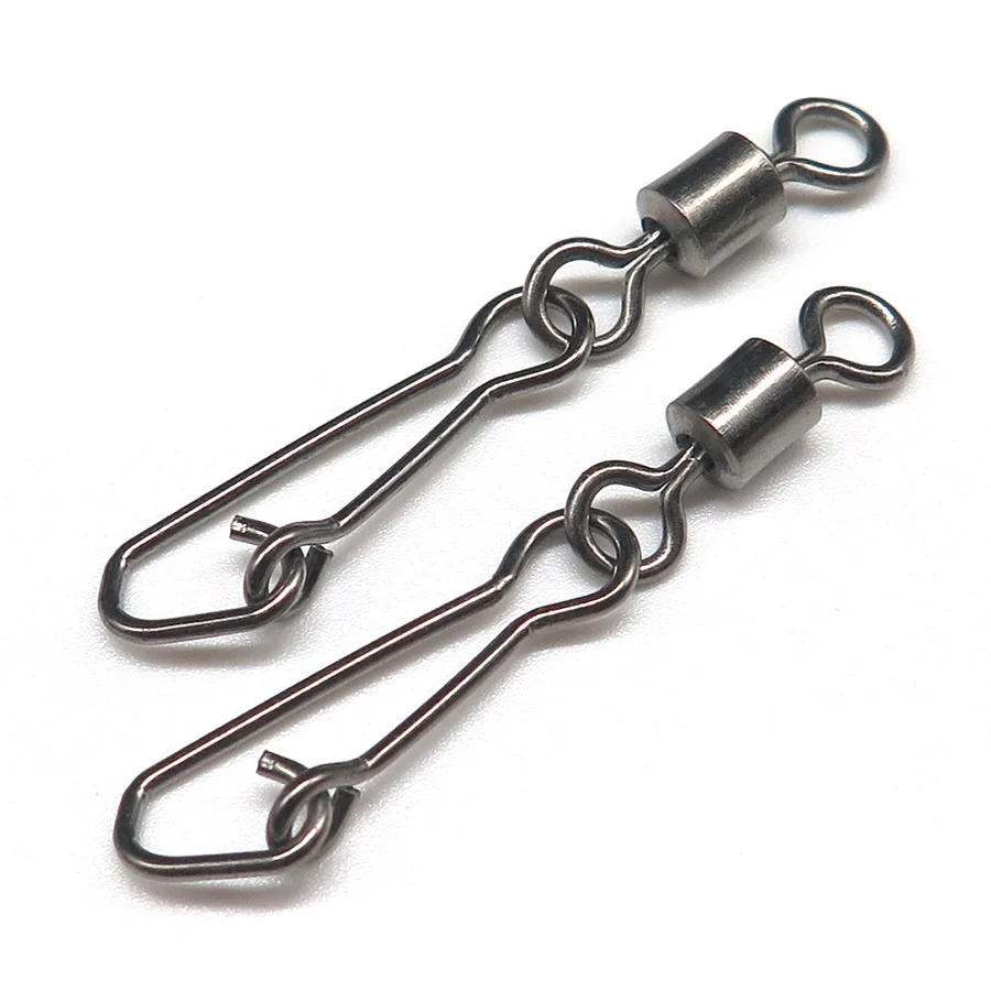 

Minfishing 50 pcs Fast Rolling Swivel Stainless Steel Fishing Hook Ball Bearing Fishing Swivel Snap Fishhook Accessories