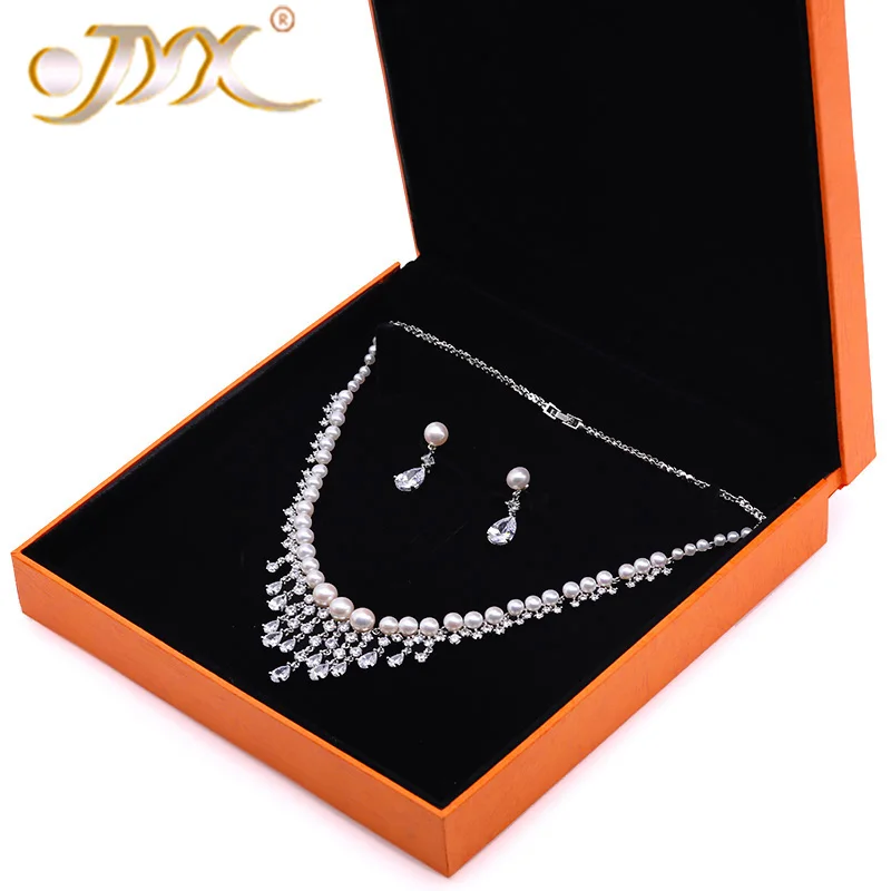 JYX Pearl Wedding Jewelry Set 3.5-7.5mm White Flat Round Freshwater Pearl Necklace & Earrings Set 17.5 JYX Pearl Wedding Jewelry Set 3.5-7.5mm White Flat Round Freshwater Pearl Necklace & Earrings Set 17.5