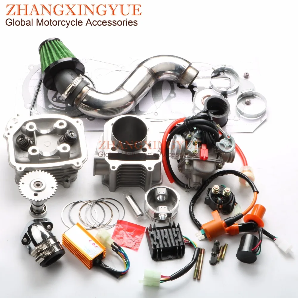 

57.4mm EGR Cylinder Head Kit & Cylinder Kit & Racing Manifold & AC CDI for GY6 150cc 157QMJ Scooter 4T