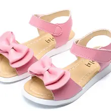 AI Лян девушки принцесса сандалии из искусственной кожи модная летняя обувь для детей, обувь для девочек детские повседневные пляжные сандалии