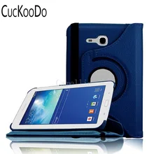CucKooDo 200 шт./лот 360 градусов вращающийся из искусственной кожи чехол для Samsung Galaxy Tab 3 Lite 7,0 SMT110 и SM-T111 3g 7-дюймовый