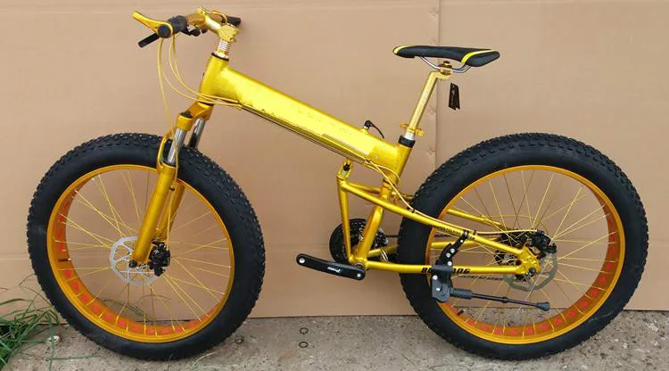 Cheap Kalosse 26*4.0 tires  Snow mountain bicycle  30 Speed  Microshift  folding Beach  bike  Hydraulic  brakes 26er 7