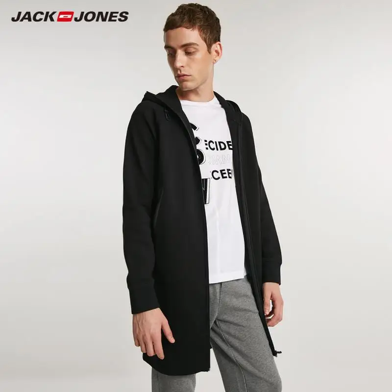 JackJones Осенняя мужская длинная куртка с капюшоном пальто пота Мужская одежда 218333531
