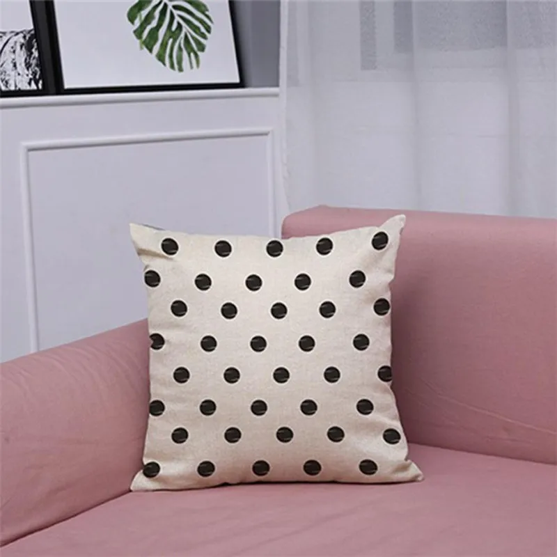 Vintage Black & White Cotton Linen Throw Cushion Cover Pillow Case Home Decor 16