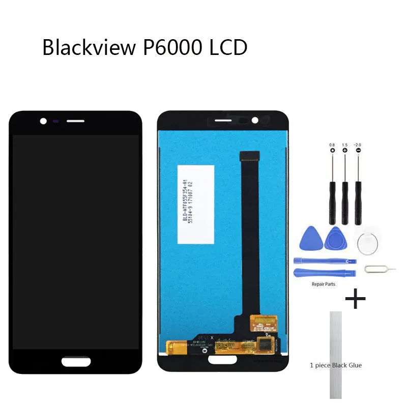 Сменный экран дисплея для Blackview P6000 ЖК сенсорный 5 дюйма черный комбинированный