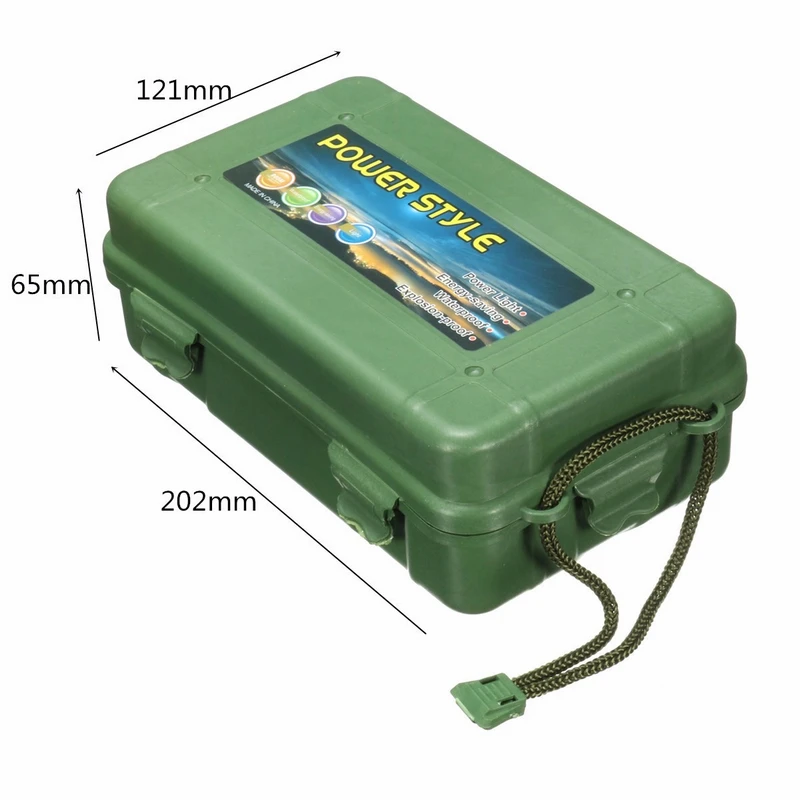 1pc Plastic Case Waterproof Shockproof Outdoor Survival Container Storage Carry Box