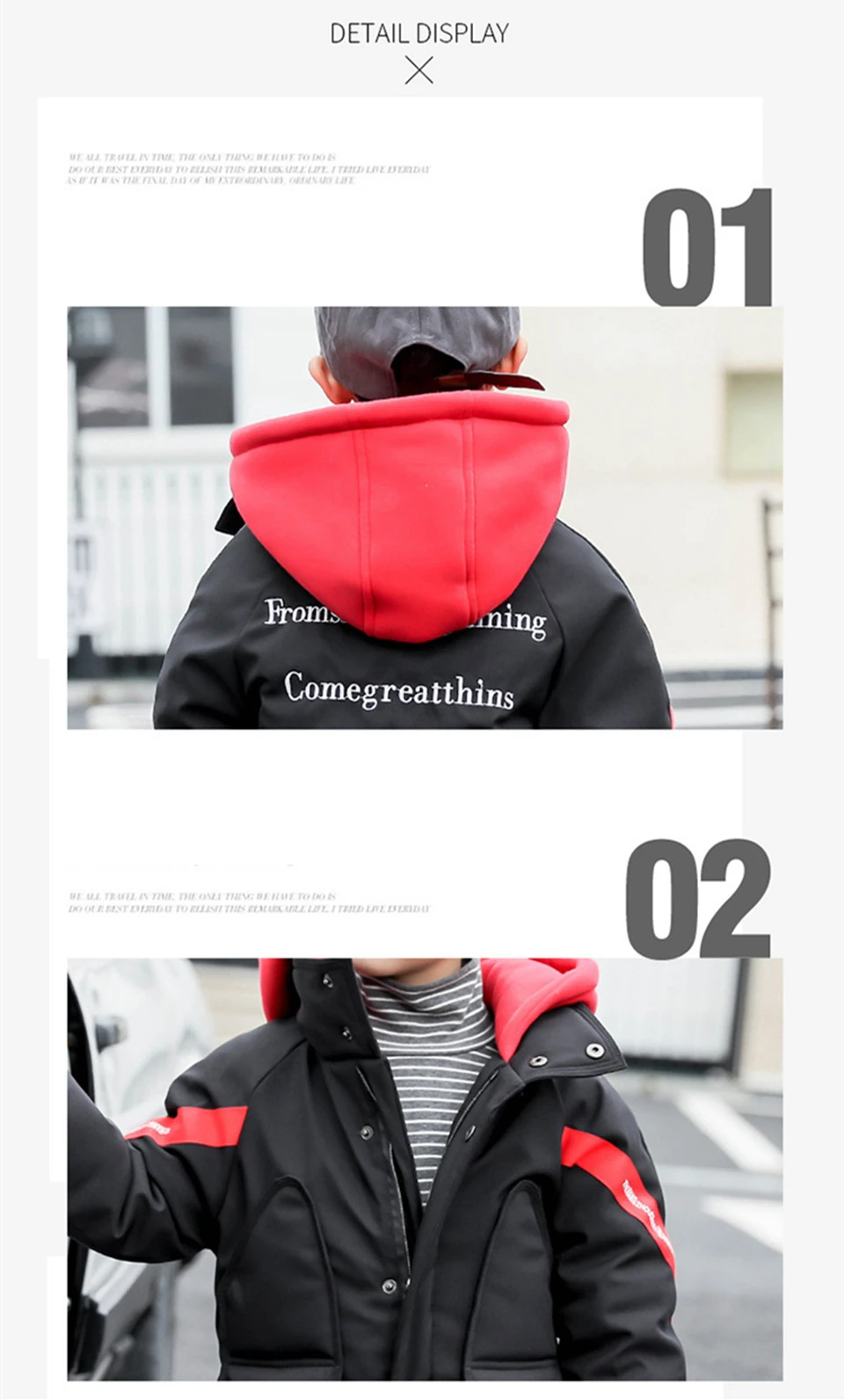 Boys Winter Jacket Warm Thick Down Cotton Coat for Teenagers Outerwear Children Casual Hooded Jackets Kids Clothing Snowsuits