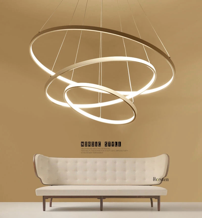 Modern LED Pendant Lights Adjustable 3 Rings Pendant Lamp For Living Room Foyer Dining Room Restaurant Bar Hanging Lighting 220V (1)