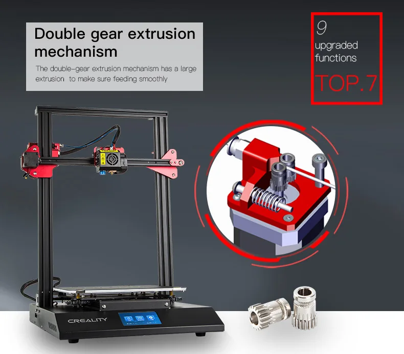 CREALITY 3D CR-10S Pro датчик автоматического выравнивания принтер 4,3 дюймов сенсорный ЖК-дисплей Печать накаливания обнаружения Funtion MeanWell power