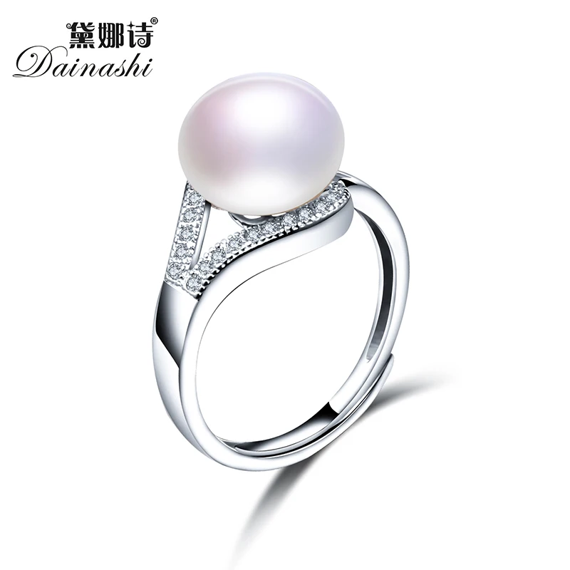 

2019 New Trendy Pearl Jewelry Luxury Rings 100% Genuine Real Natural Freshwater Pearl Adjustable Ring For Mother Gift With Box