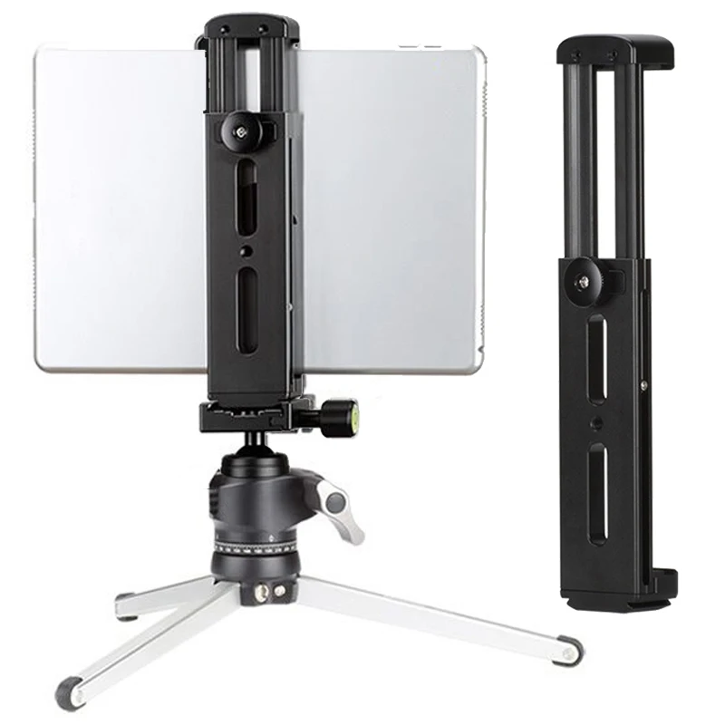 

Video Tripod Clamp Mount Adapter/Vertical Bracket With Cold Shoe Tablet PC Holder/Clip Clipper Sidekick Set Meal For Live