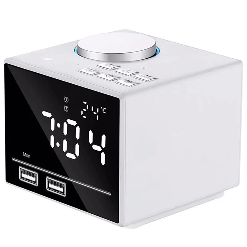 

Creative Night Light Bluetooth Alarm Clock Speaker with Dual USB Interface Charging Audio Creative Music Clock Display Radio #3