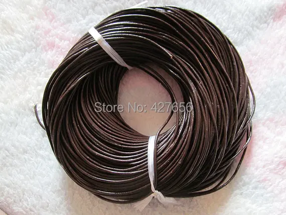 

50Yds 2.0mm Black/Brown Genuine Leather Cords String Rope,Jewelry Beading String, For Bracelet & Necklace,DIY Jewelry Accessory
