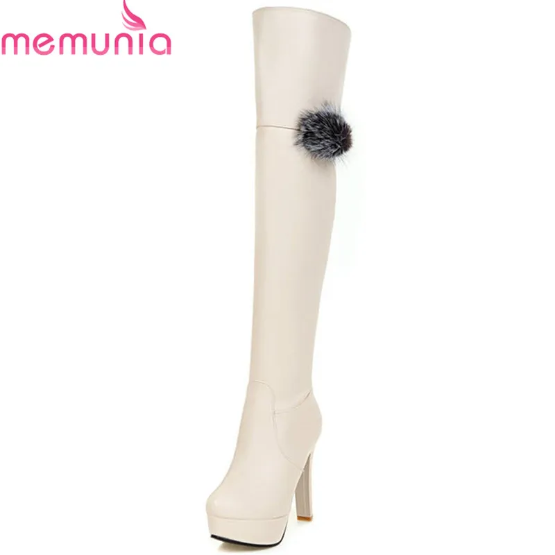 MEMUNIA 2018 new fashion thigh high over the knee boots women zipper sexy high heels platform boots autumn winter shoes woman цена MEMUNIA 2018 new fashion thigh high over the knee boots women zipper sexy high heels platform boots autumn winter shoes woman цены онлайн