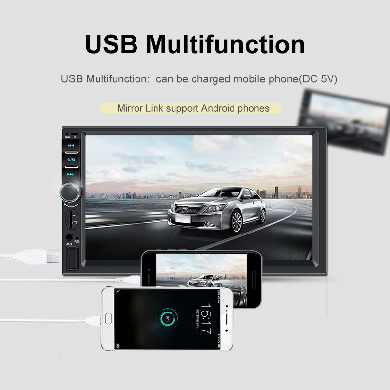 2din автомобильное радио 7 &quotHD Авторадио мультимедийный плеер 2 DIN сенсорный экран