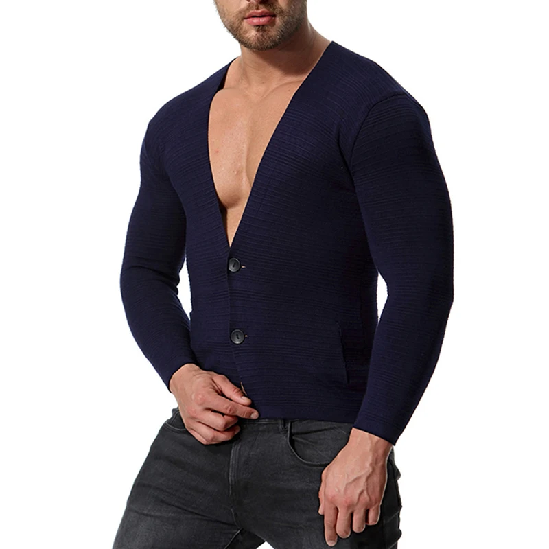 Men Autumn Cardigan Sweater Knitted Sweater For Men Streetwear Hip Hop Cardigan Male Long Sleeve 