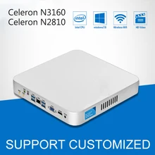 Intel Celeron CPU Mini PC N3160 Quad-Cores Mini Desktop Computer With Fanless Windows 10 DDR3 8GB Ram Office Computer