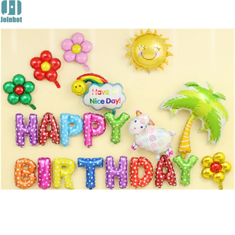 21 Pcs Bebe Showerfoil Ballons Soleil Arbre Ballon Joyeux Anniversaire Partie Lettres Ballons D Anniversaire Ballons Aliexpress