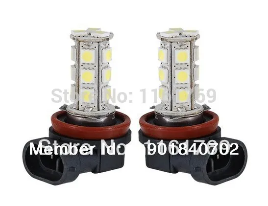 B & Q 2X18 SMD светодиодный 5050 H11/H8 розетка Противотуманные фары Дневные Фары