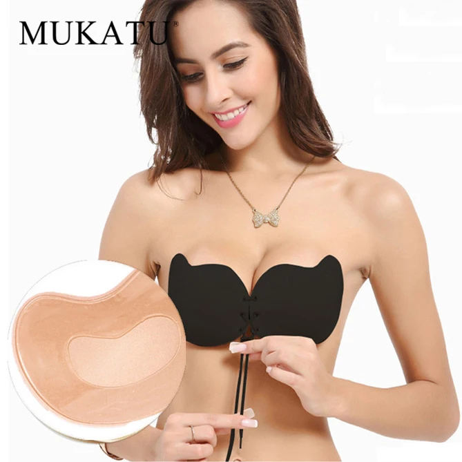

MUKATU Fly bra Sexy Women Strapless Bra Invisible Push Up Bra Mango Shape Self-Adhesive Silicone Bust Front Bra Backless
