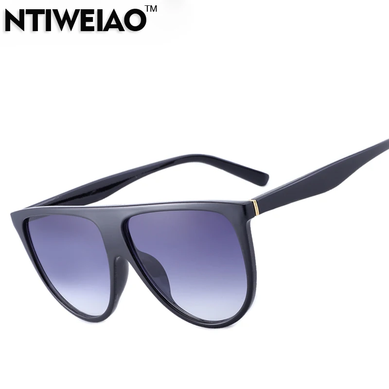 NTIWEIAO Fashion Sunglasses Women Retro Brand Designer Sun Glasses for Women Flat Top Oversized
