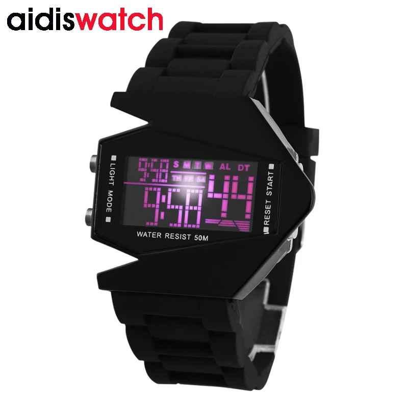 NEW STYLE MEN QUARTZ ADDIES WATERPROOF OUTDOOR COOLEST 7COLORS WATCH SPORT LUMINOUS LED DISPALY WRISTWATCH 