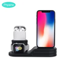 3 ใน 1 ชาร์จ Docking Station ชาร์จยืนไร้สายแท่นวางสำหรับ Airpods IPhone Apple Watch Charge Stand ฐาน(China)