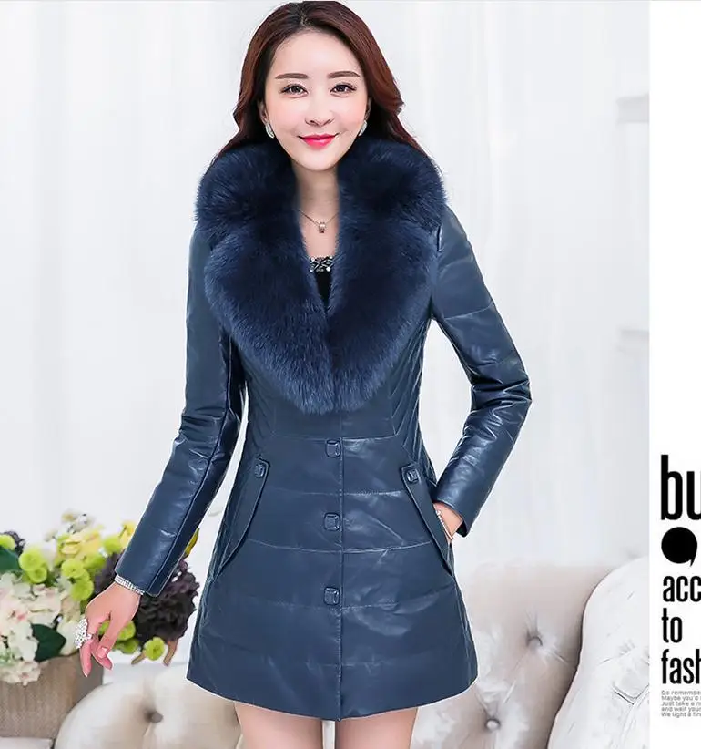 Épaissir Froid 2017 Col Veste Black Temps Duvet Femmes Chaud pink Long red Gray Neige Blue Poitrine De Hiver Par purple picture Pu wine W1486 Unique Parka lake silver Coton Red Canard wUwrqz8P