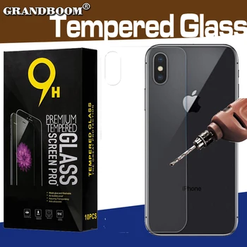 

100pcs Anti Scratch Back Tempered Glass 9H Screen Protector For iPhone 11 Pro Max XS XR X 8 7 6 6S Plus Film With Black Box