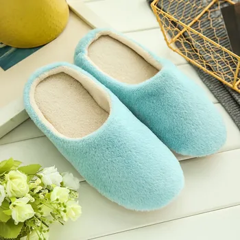 

women slippers fake fur slipper home winter slippers Anti-slip Floor Bedroom Plush Soft Shoes zapatillas casa mujer #1