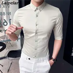 Camisa социальной Masculina Slim Fit Мужская одежда лето 2018 г. мужские офисные рубашки для мальчиков свадебное платье рубашки мальчиков