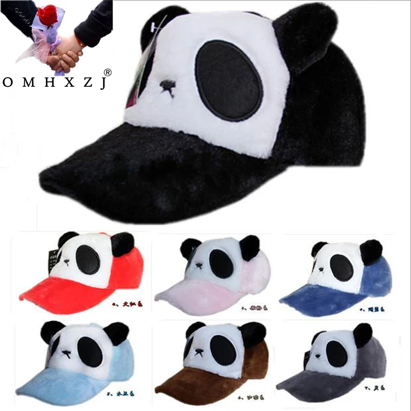 OMH/, женские несколько цветовых вариантов, модные уличные осенне-зимние теплые шапки с дизайном «панда», бейсболки MZ46