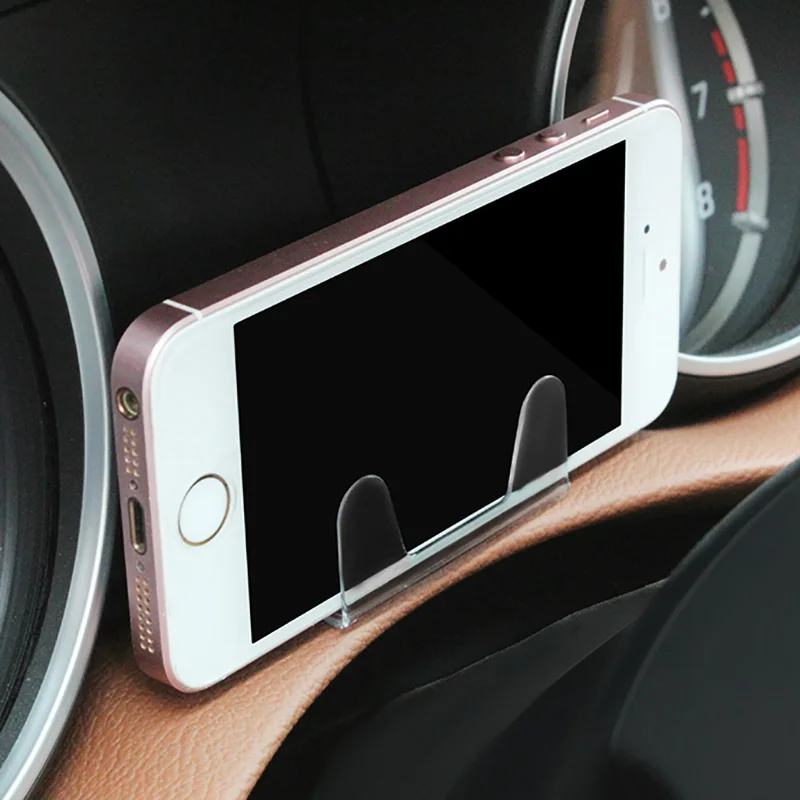 

Universal Center Console Car Phone Holder Mini Transparent Invisible Bracket One-handed Pick Place Easy Operation