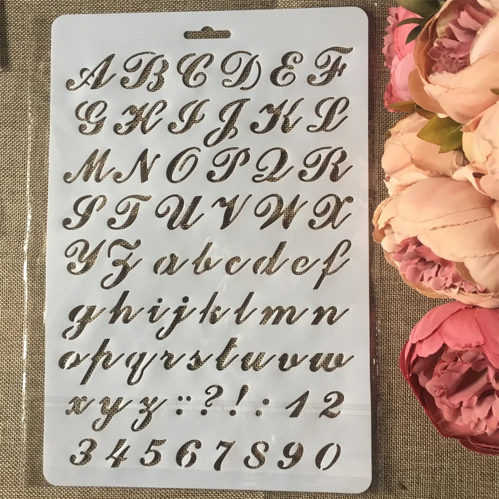 

1Pcs 29*21cm A4 Alphabet Letters DIY Layering Stencils Wall Painting Scrapbook Coloring Embossing Album Decorative Card Template