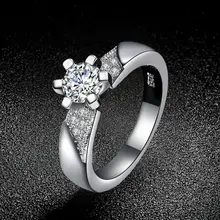 Romántica joyería de Las Mujeres Anillos de Plata CZ Diamond con sello 925 Elegante de La Boda de compromiso bague para señora Bijoux R53