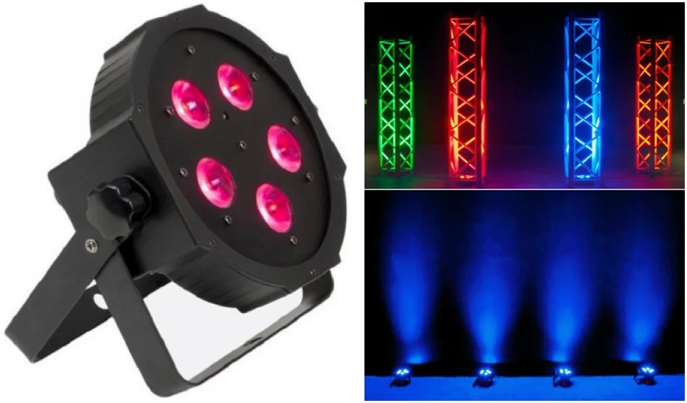 

20pcs/lot, DMX LED Par Light 5x3W RGB Flat par36 DJ bar event led light dmx stage entertainment lighting equipment