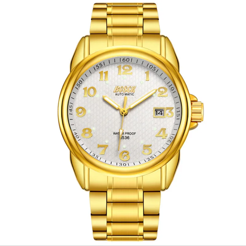 

New fashion watch stainless steel neutral leisure luxury business watch.