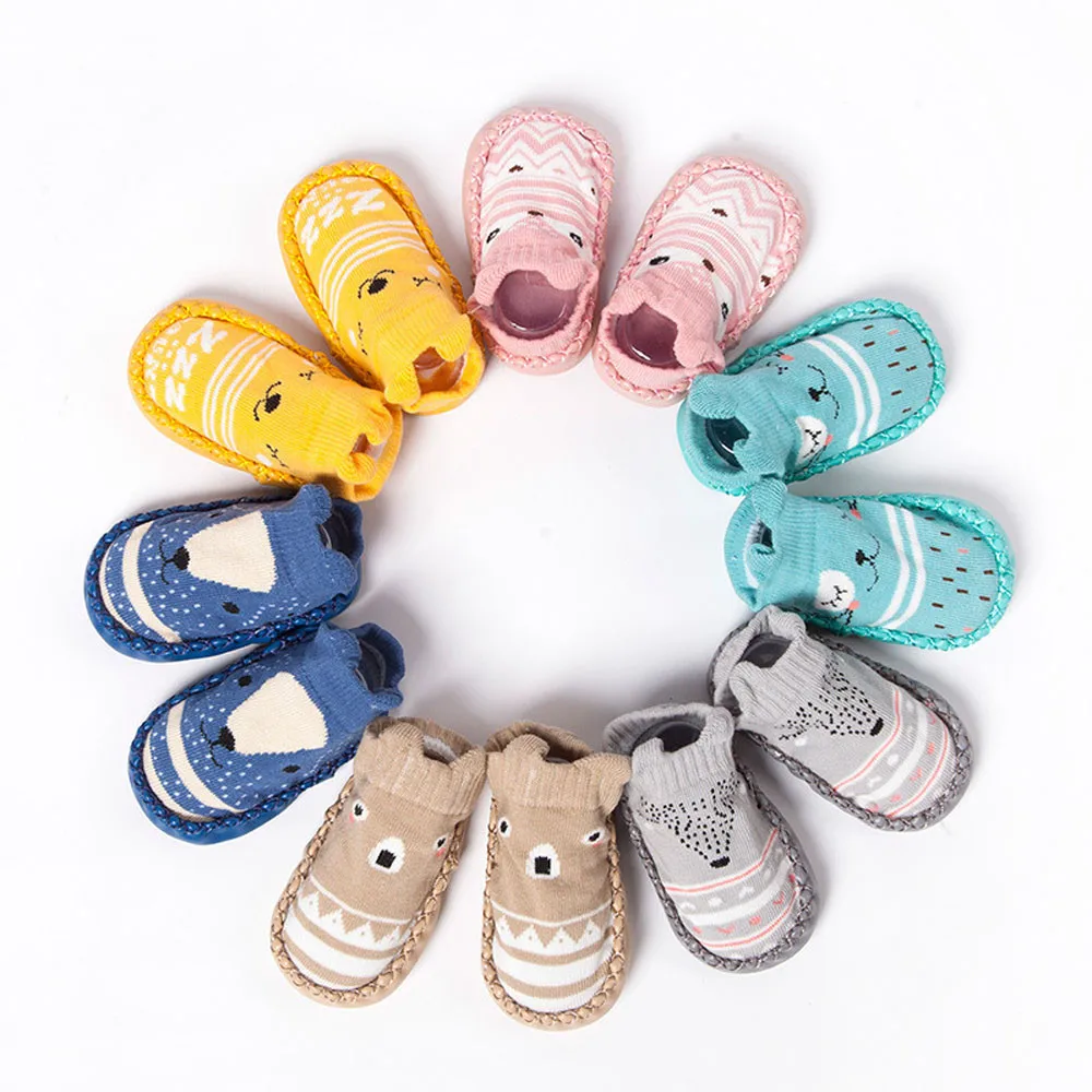 

children's socks for girls boy Newborn winter warm floor slippers Cartoon Anti-Slip Socks Slipper Bell Shoes Boots Baby Clothing