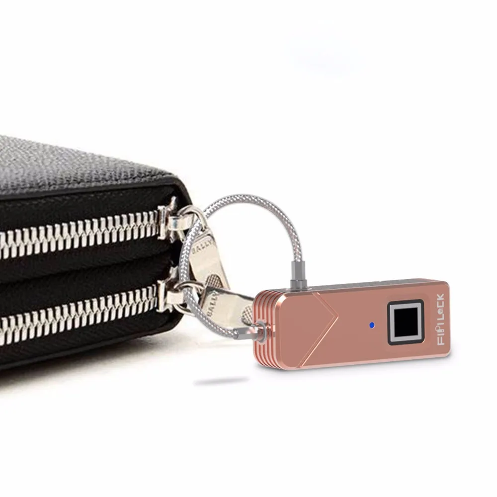 

JIUSCAN Fingerprint Lock Waterproof Smart Padlock Hi-tech Keyless Door Lock with Alloy Zinc Body for Travel Bags, Luggages Locks