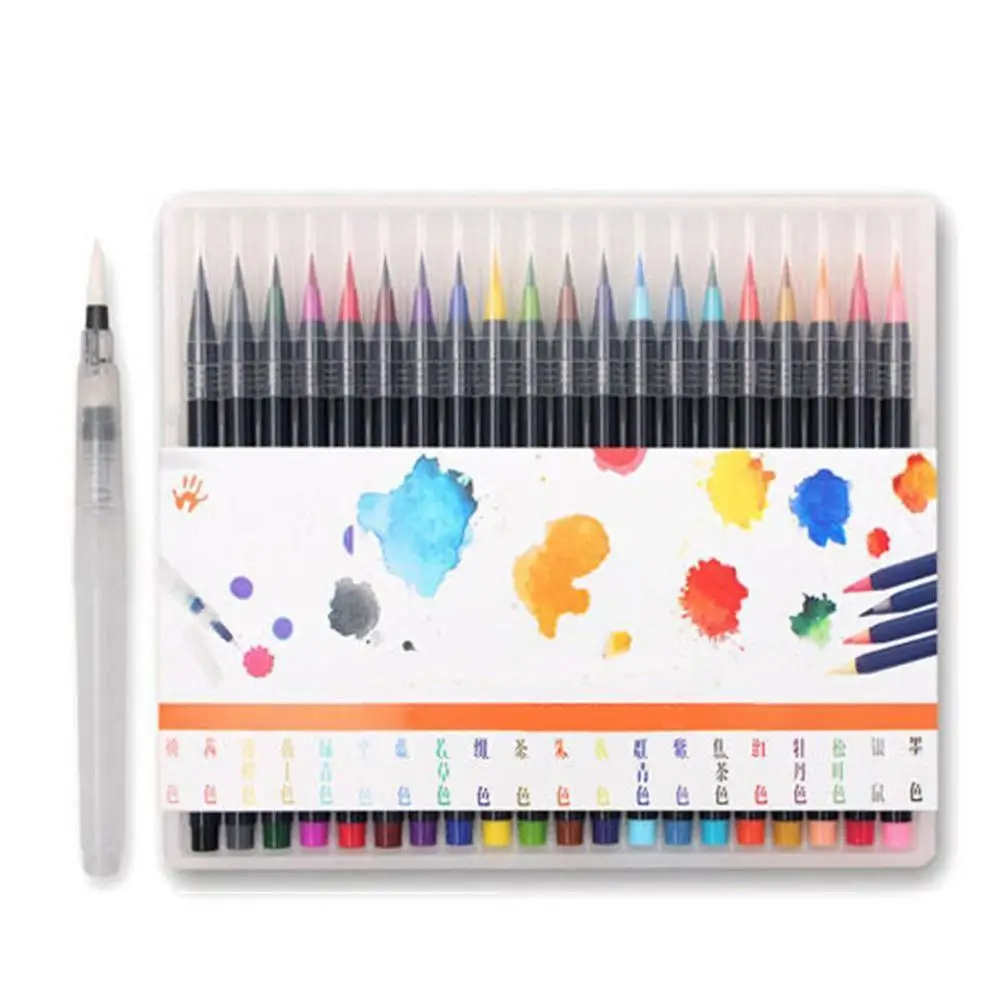 

New Arrival 20 Colors Artist Sketch Marker Watercolor Painting Pen Set with Soft Water Brush